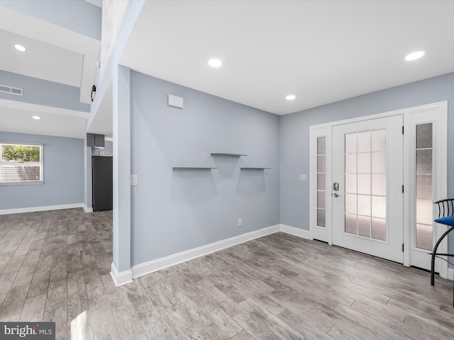 foyer featuring light wood-type flooring