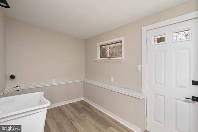 interior space with light hardwood / wood-style flooring