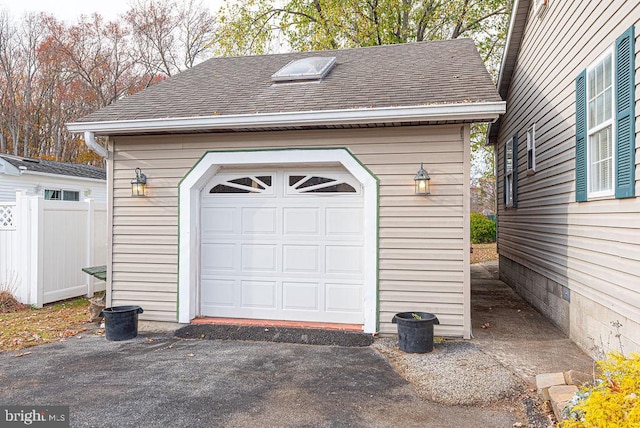 view of garage