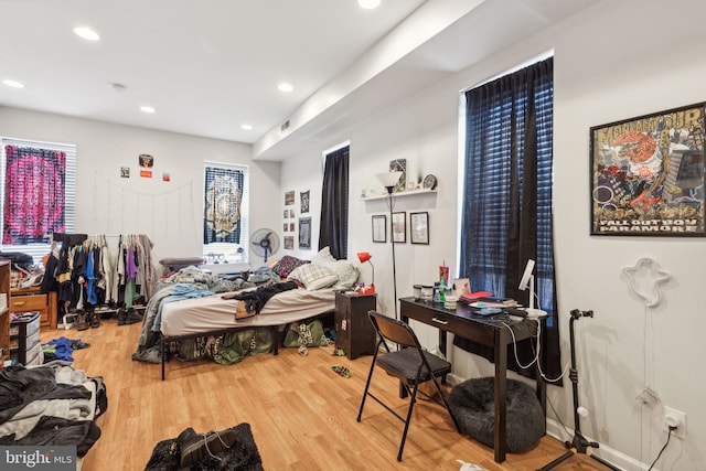 bedroom featuring hardwood / wood-style flooring