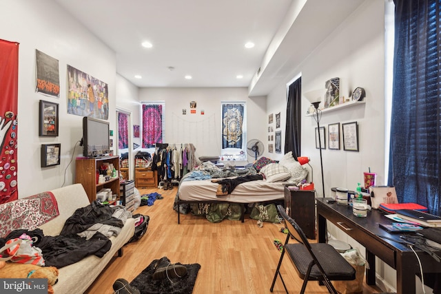 bedroom featuring hardwood / wood-style floors