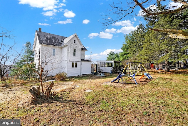 exterior space with a playground