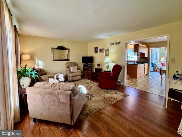 living room featuring hardwood / wood-style floors