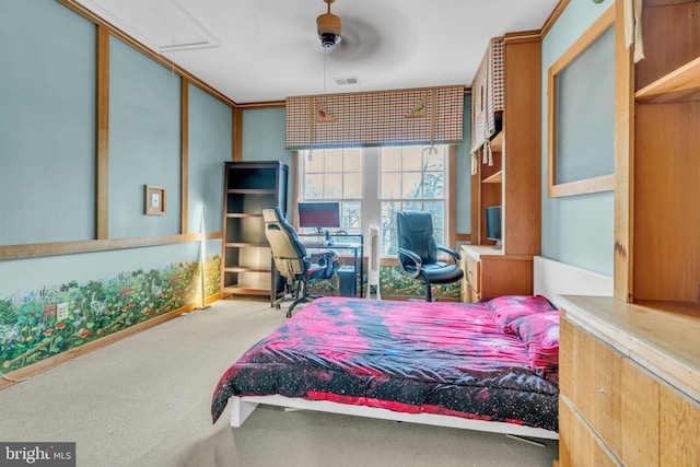 7238 Farr St, Annandale, VA 22003 - bedroom featuring carpet, a desk, and ceiling fan