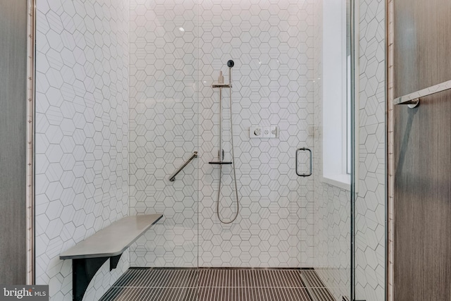 bathroom with an enclosed shower