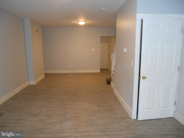 interior space with light hardwood / wood-style floors