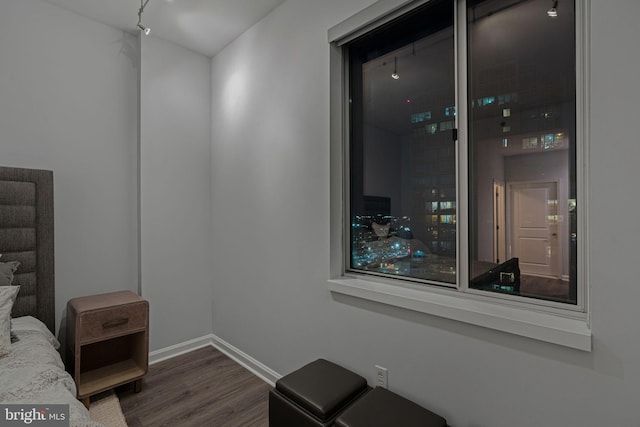 interior space featuring dark wood-type flooring