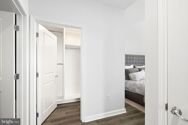 bedroom featuring dark hardwood / wood-style floors