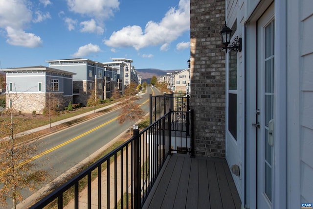 balcony with a mountain view