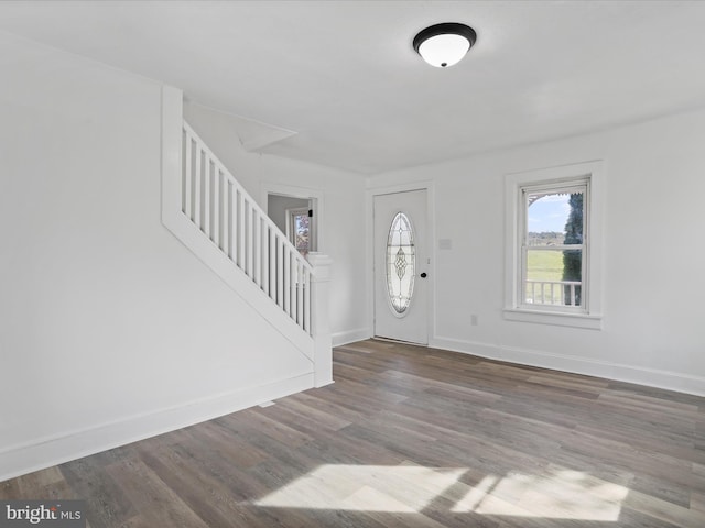 entrance foyer with wood-type flooring