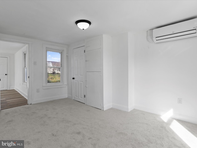 interior space featuring an AC wall unit