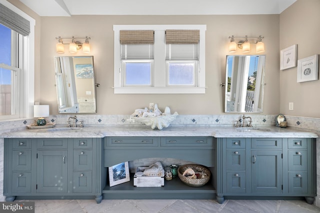 bathroom featuring vanity and a healthy amount of sunlight