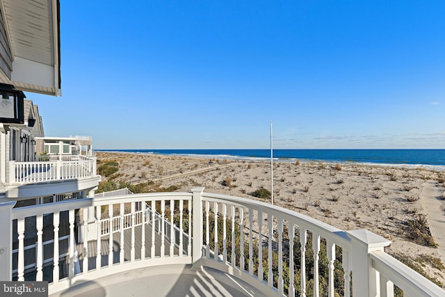 property view of water with a beach view