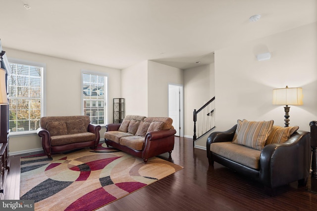 living room featuring hardwood / wood-style flooring