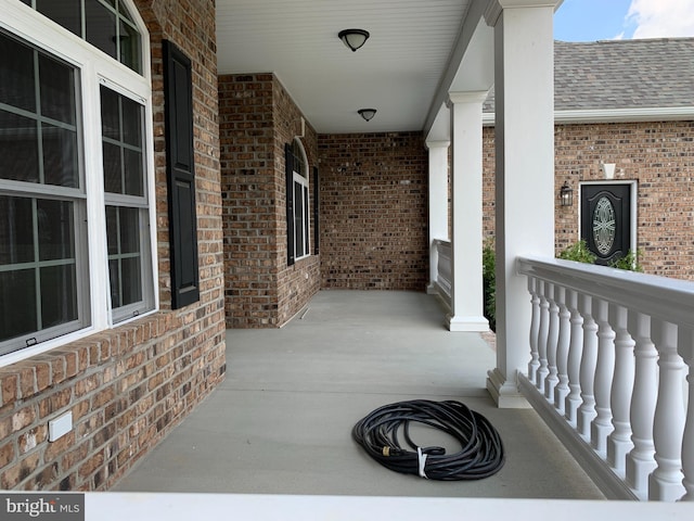 view of patio with a porch