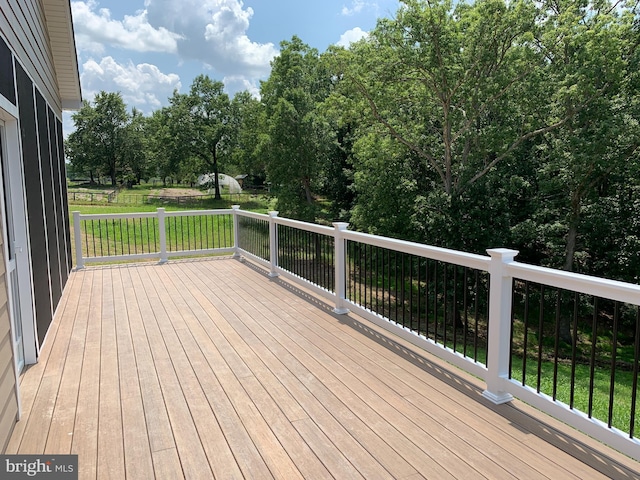 deck with a lawn