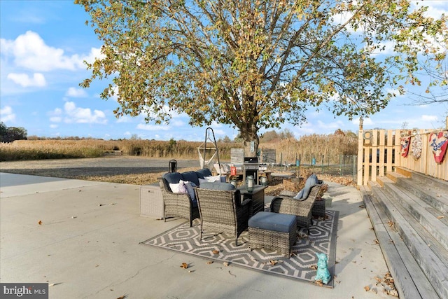 view of patio / terrace with area for grilling and a wooden deck