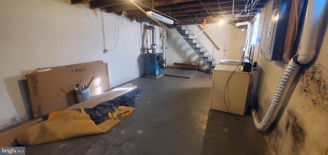 basement with washer / clothes dryer