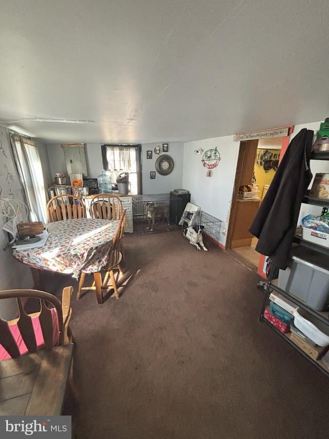 view of carpeted dining space