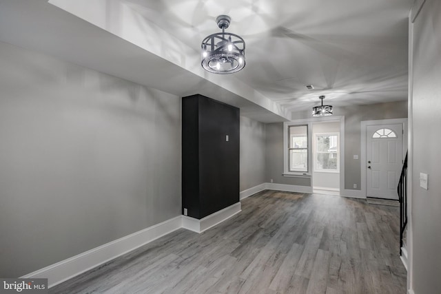 foyer with light hardwood / wood-style flooring