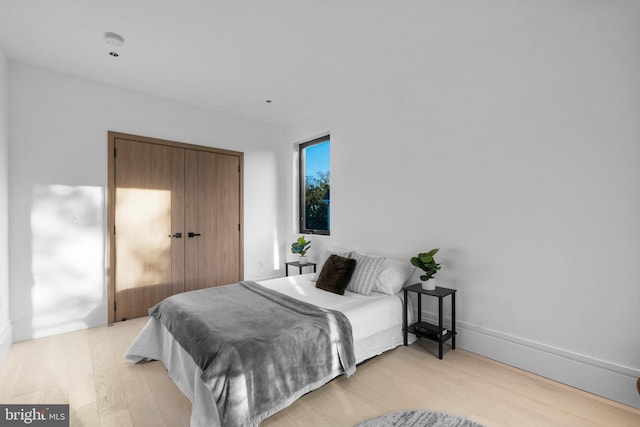 bedroom featuring light hardwood / wood-style floors