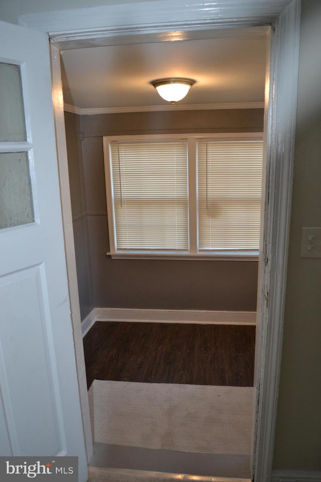 corridor featuring hardwood / wood-style floors