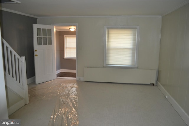 spare room featuring ornamental molding