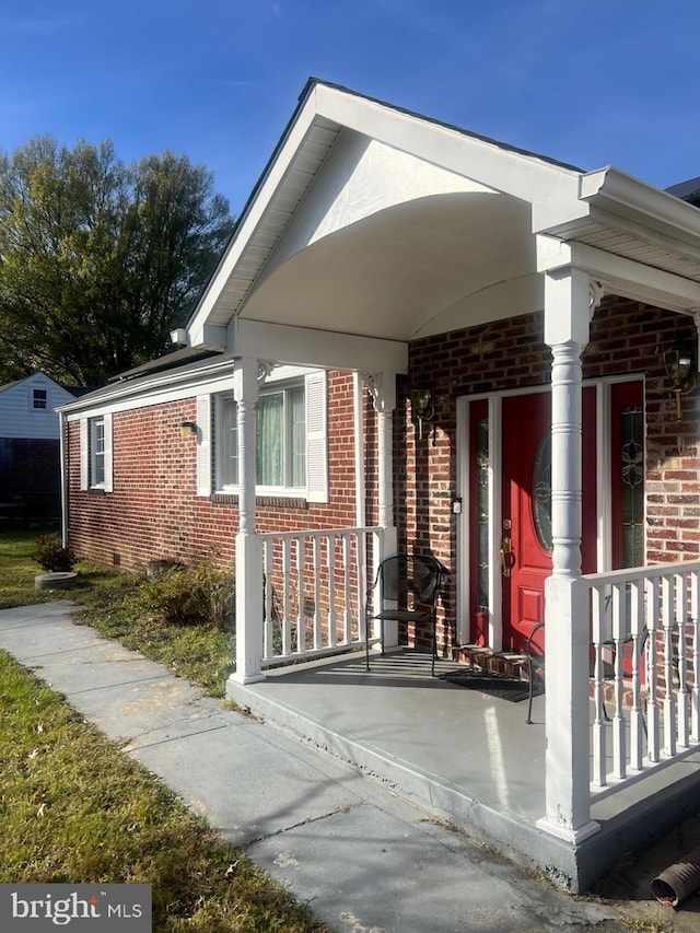 exterior space featuring a porch