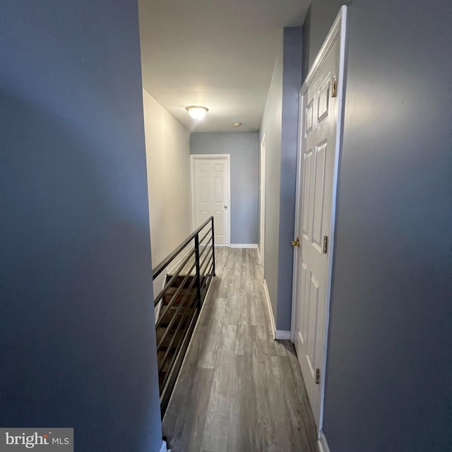 corridor featuring dark hardwood / wood-style flooring