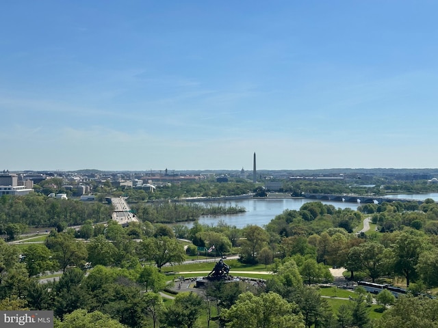 1401 N Oak St Unit 903, 905, Arlington, VA 22209 - drone / aerial view of a nearby body of water and a tree filled landscape