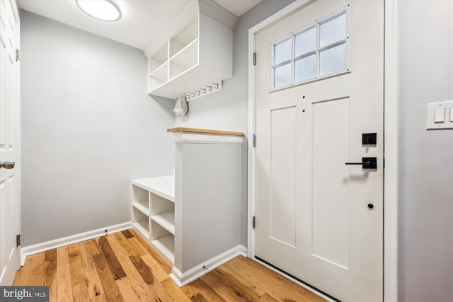 doorway to outside featuring hardwood / wood-style flooring