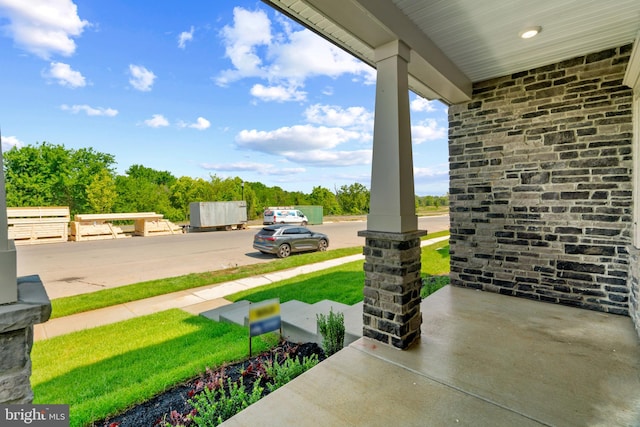 view of patio with a porch