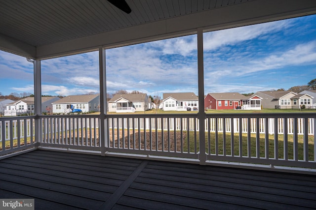 view of unfurnished sunroom