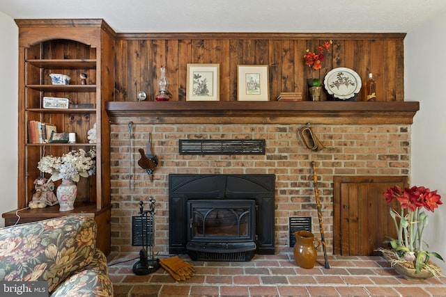 details with a wood stove