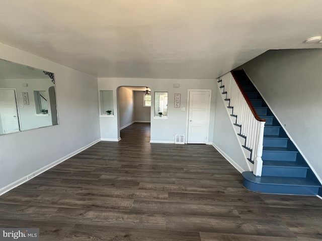 interior space featuring dark wood-type flooring