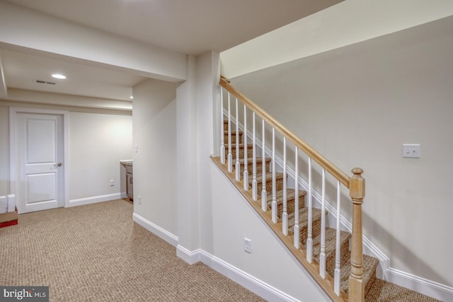 102 Serenity Cir, Middletown, DE 19709 - stairway with carpet flooring, baseboards, and recessed lighting