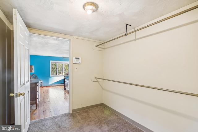 walk in closet featuring hardwood / wood-style flooring