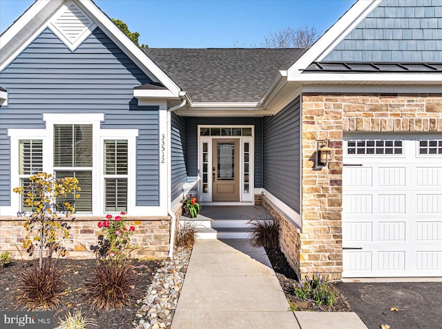 property entrance featuring a garage