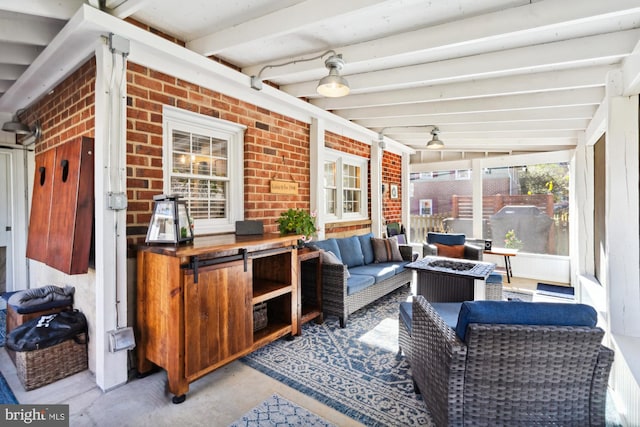 interior space with an outdoor living space