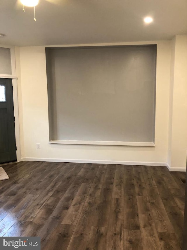 1600 S Taney St, Philadelphia, PA 19145 - empty room with dark wood-style floors, baseboards, and recessed lighting