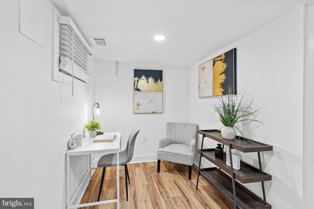 home office featuring wood-type flooring