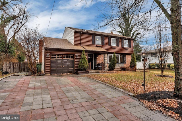 view of front of house with a garage