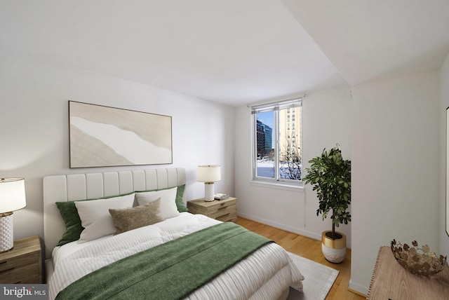 bedroom featuring light hardwood / wood-style flooring