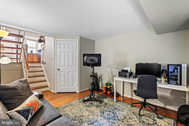 office featuring light hardwood / wood-style flooring