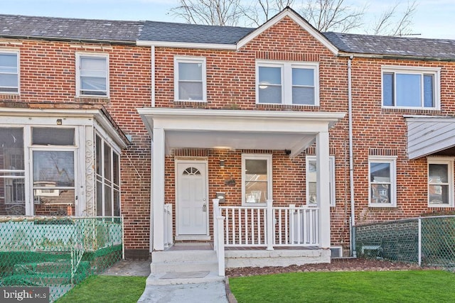 multi unit property with covered porch