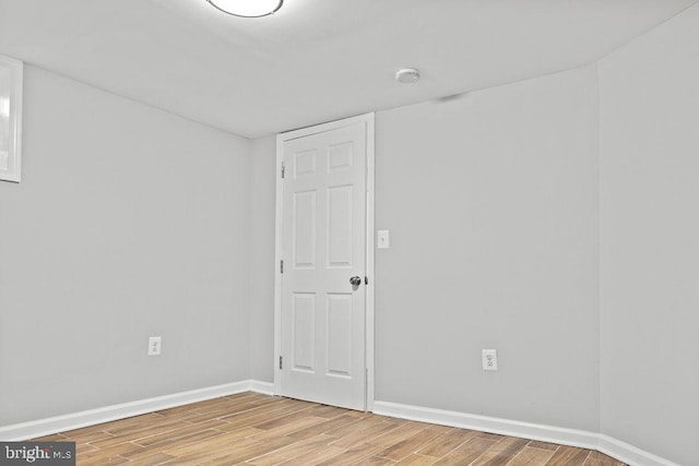 empty room featuring light wood-type flooring