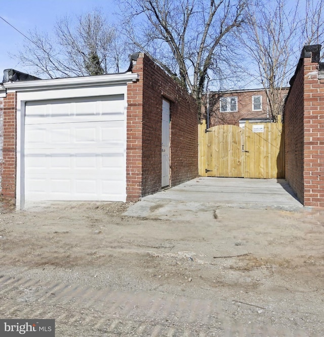 view of garage