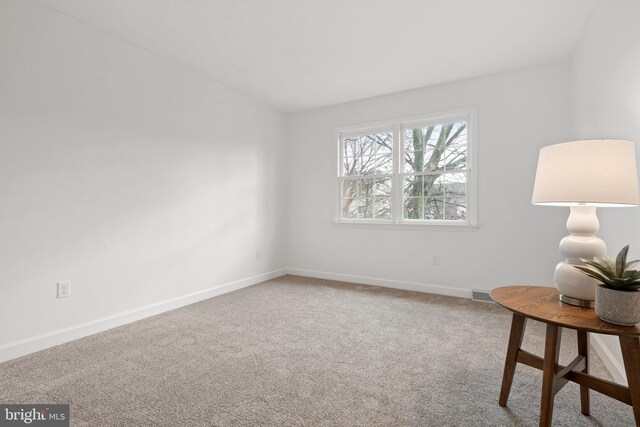 living area with carpet flooring