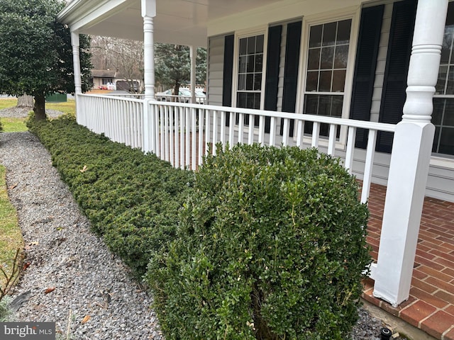 exterior space with covered porch