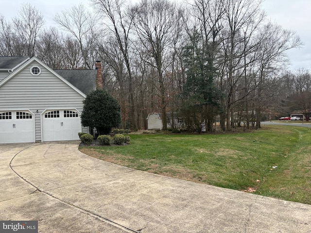 view of property exterior with a yard